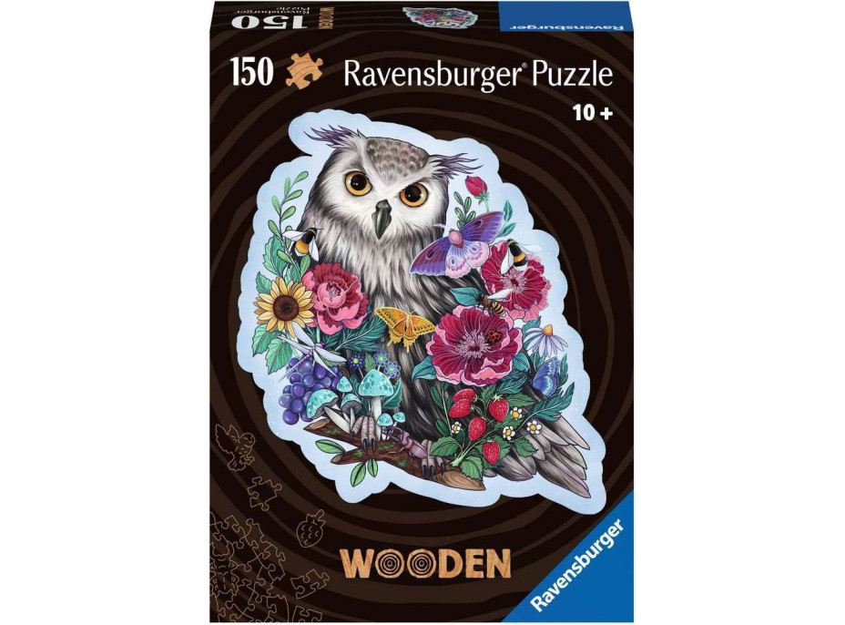 RAVENSBURGER Dřevěné obrysové puzzle Tajemná sova 150 dílků