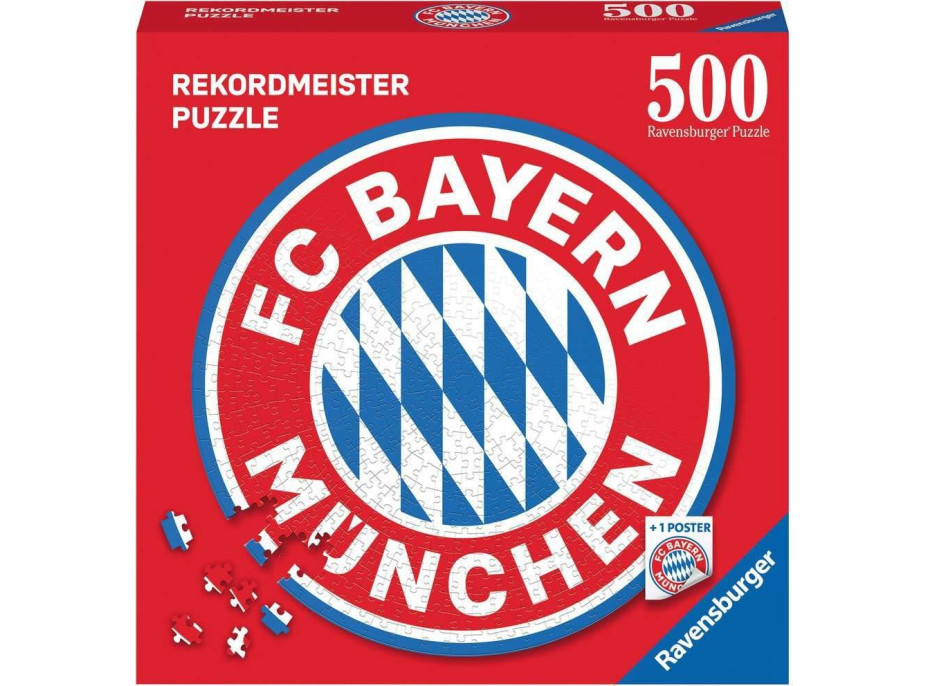 RAVENSBURGER Kulaté puzzle FC Bayern Logo 500 dílků