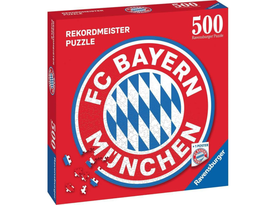 RAVENSBURGER Kulaté puzzle FC Bayern Logo 500 dílků