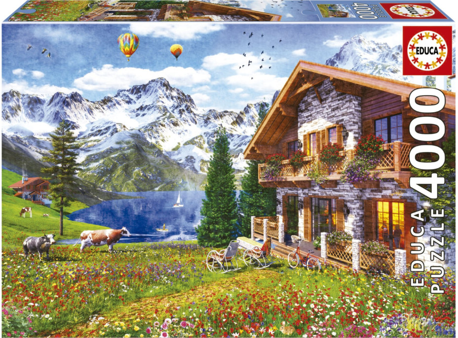 EDUCA Puzzle Chata v Alpách 4000 dílků