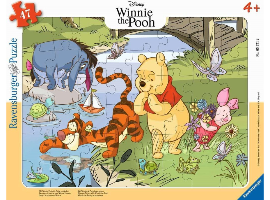 RAVENSBURGER Puzzle Disney: Medvídek Pú objevuje přírodu 47 dílků