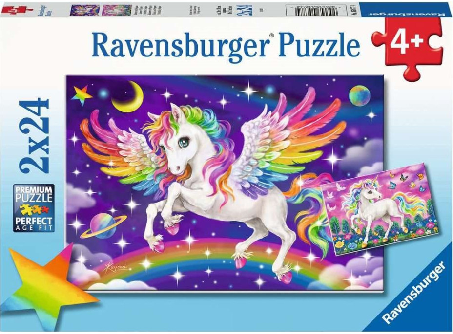 RAVENSBURGER Puzzle Jednorožec a Pegas 2x24 dílků