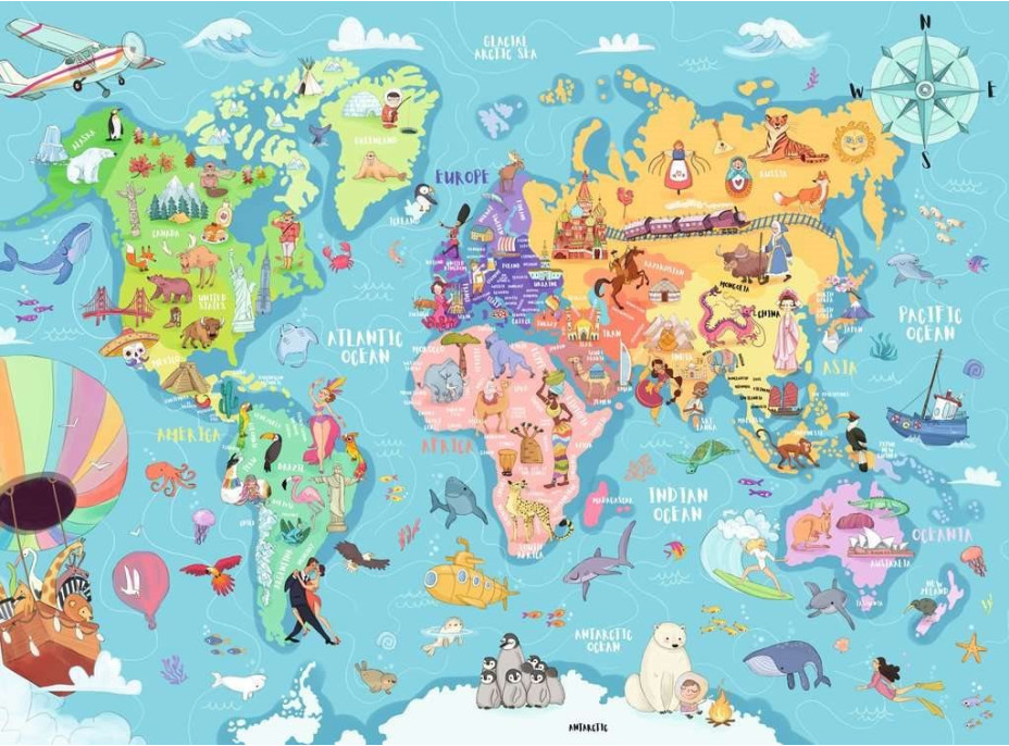 RAVENSBURGER Puzzle Mapa světa XXL 100 dílků