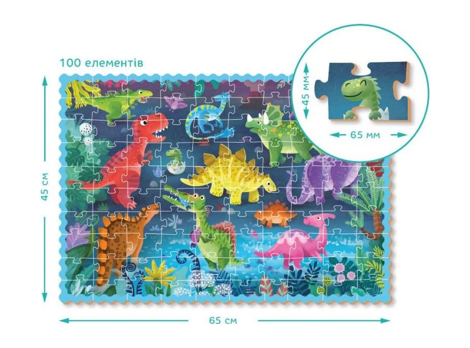 DODO Puzzle Planeta dinosaurů 100 dílků
