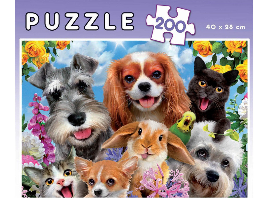 EDUCA Puzzle Selfie Přehlídka domácích mazlíčků 200 dílků