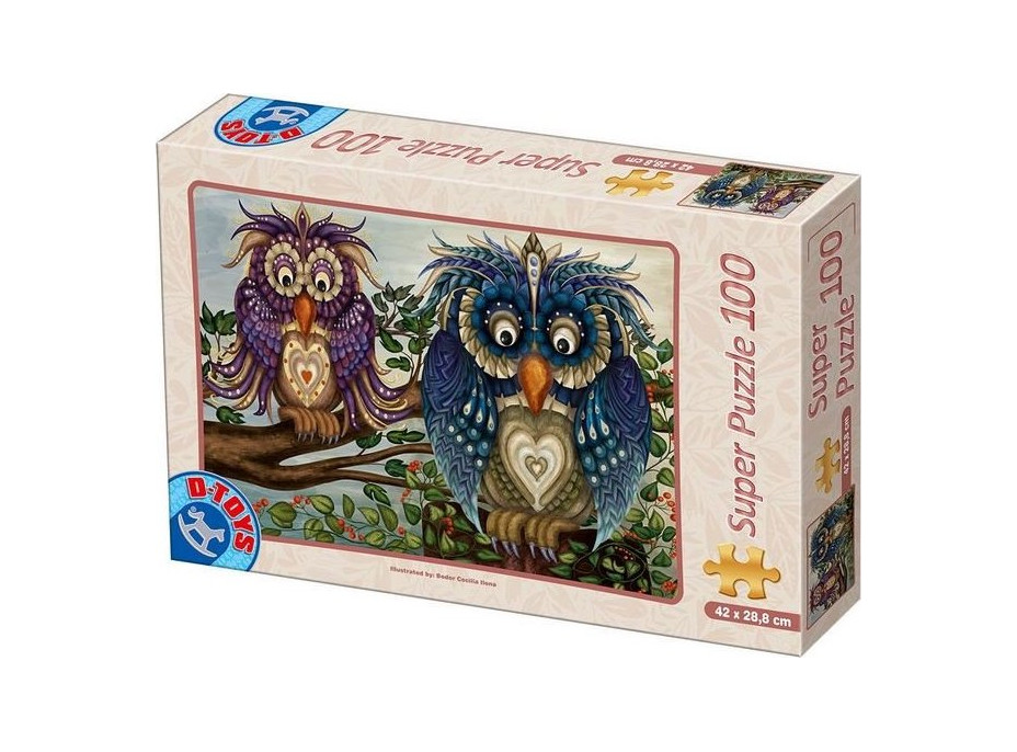 D-TOYS Puzzle Soví pár 100 dílků