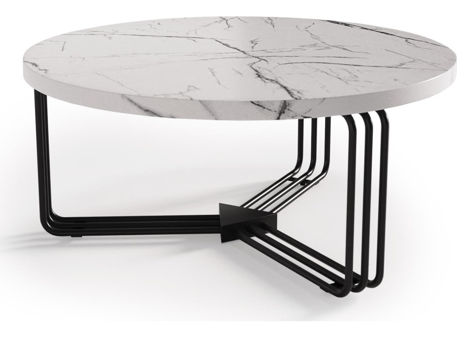 Konferenční stolek ANIKA L - bílý mramor/černý