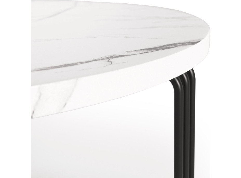 Konferenční stolek ANIKA L - bílý mramor/černý