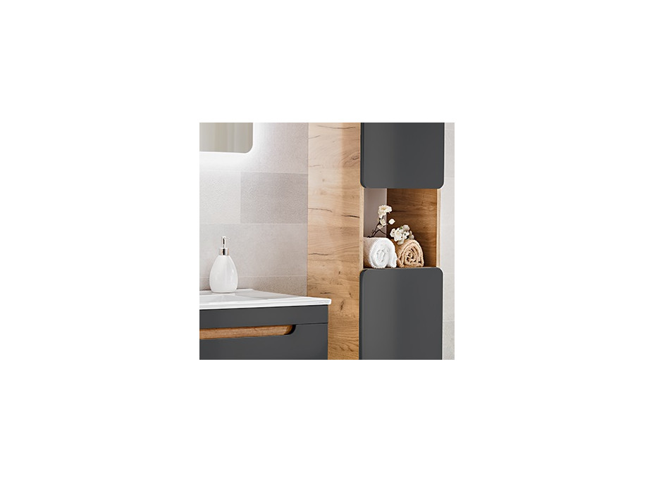 Sestava koupelnového nábytku BÁRA cosmos 40 cm s umyvadlovou slim skříňkou vč. keramického umyvadla s přepadem