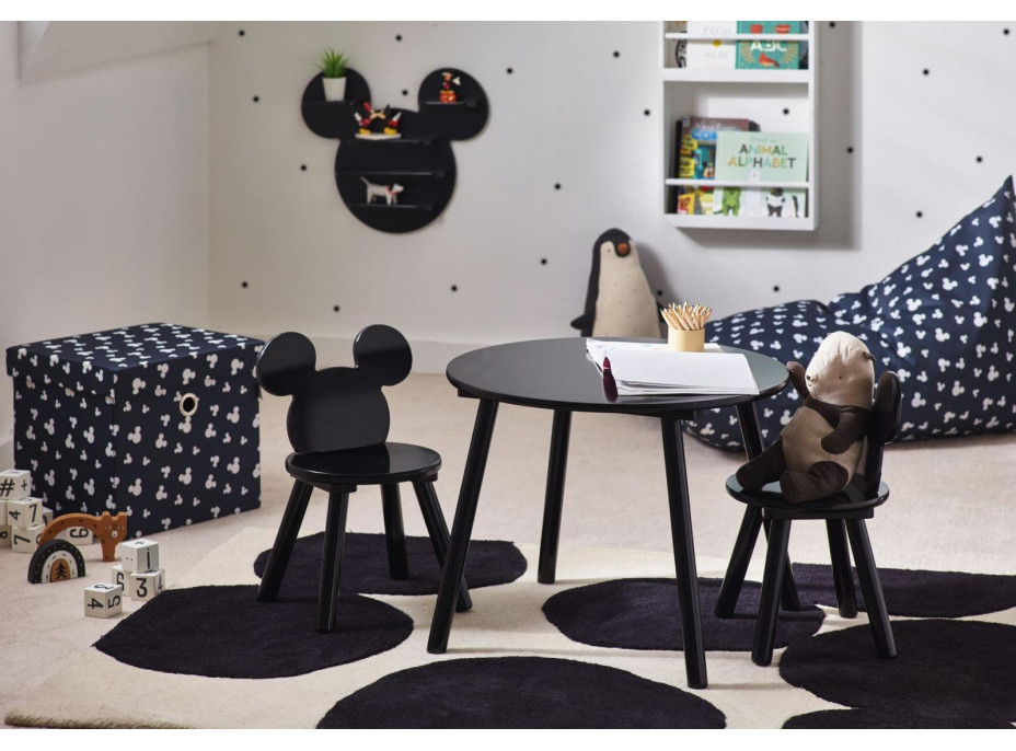 Dětský stoleček se 2 židličkami Mickey Mouse - černý