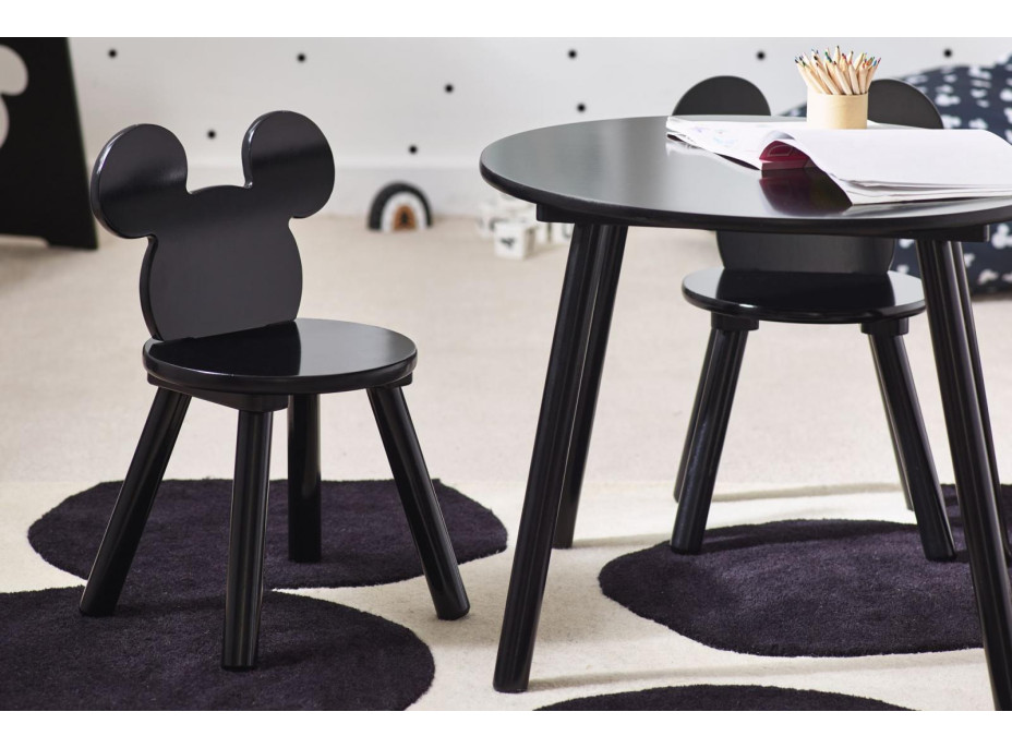 Dětský stoleček se 2 židličkami Mickey Mouse - černý