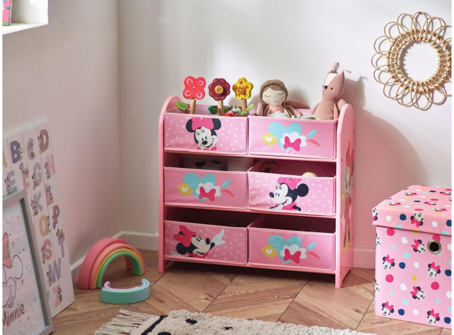 Dětský úložný regál Myška Minnie - růžový