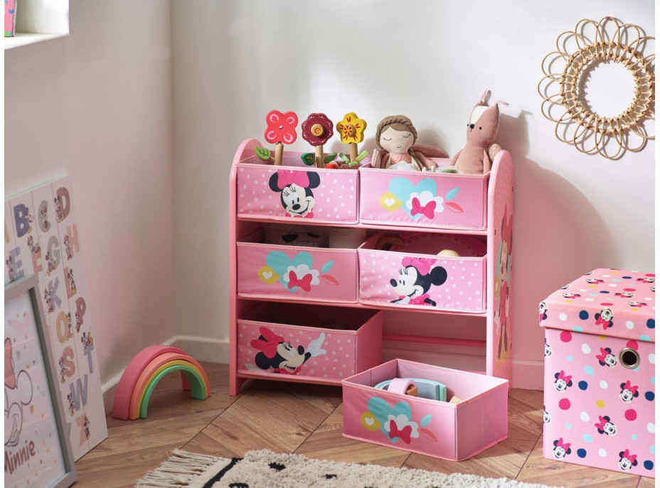 Dětský úložný regál Myška Minnie - růžový