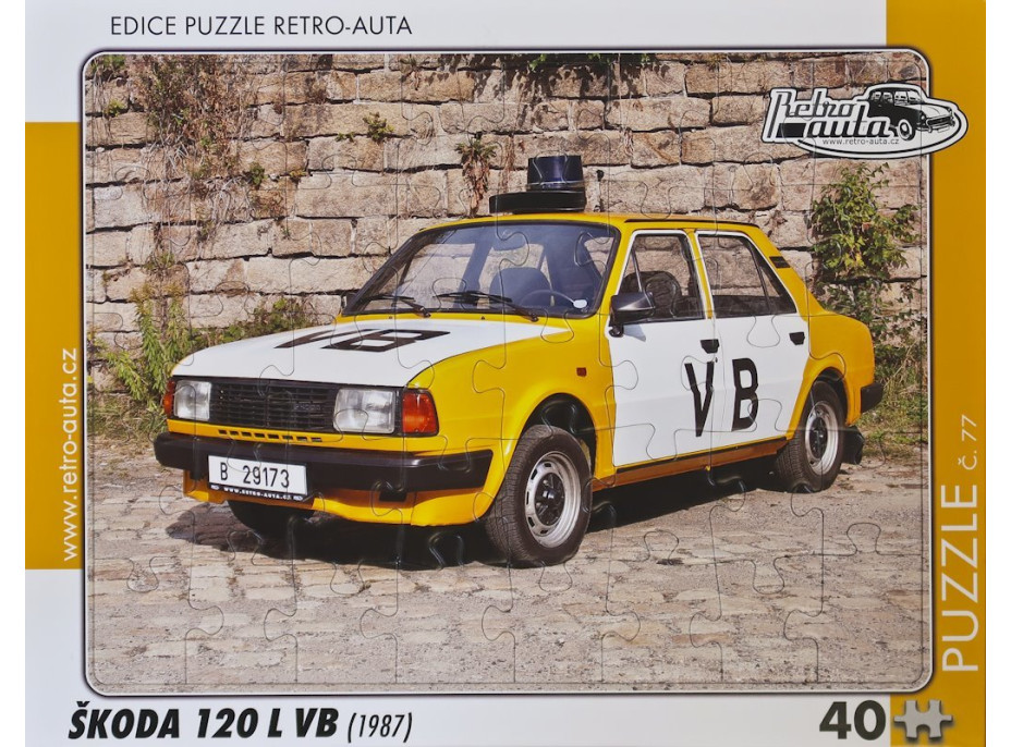 RETRO-AUTA Puzzle č.77 Škoda 120 L VB (1987) 40 dílků