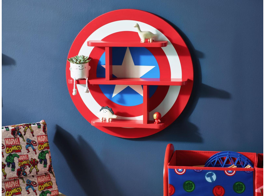 Dětská polička Marvel Kapitán Amerika - červená