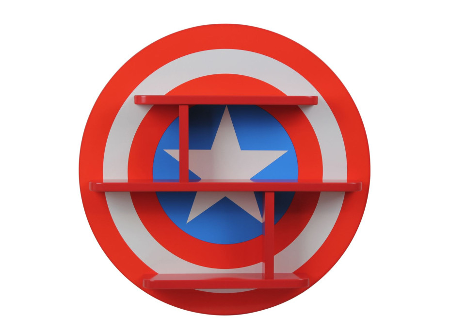 Dětská polička Marvel Kapitán Amerika - červená