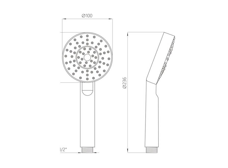 Sprchová souprava s termostatickou baterií a výtokem do vany - kulatá hlavice Ø 22 cm - chromovaná