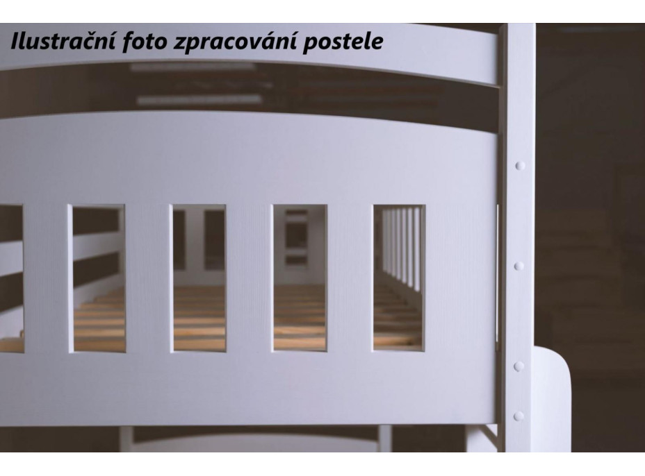 Dětská domečková postel z masivu borovice DIANA se šuplíky - 200x90 cm - BÍLÁ