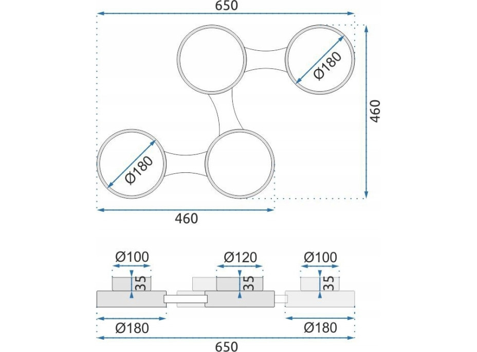 Stropní LED svítidlo GRID 20W - černé/hnědé + ovladač