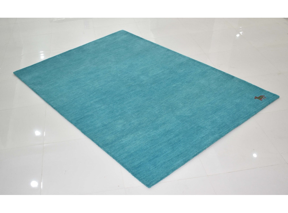 Ručně všívaný kusový koberec Asra wool tyrkys