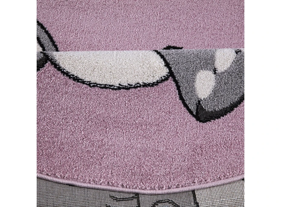 Dětský kusový koberec Candy 155 Rose Round