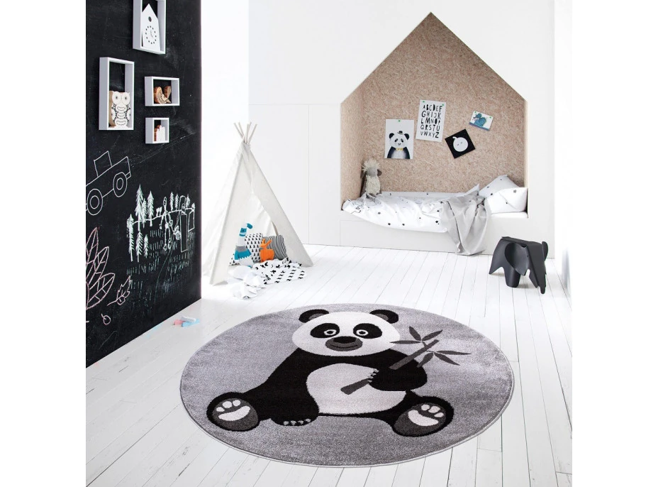 Dětský kusový koberec Candy 157 Silver Round