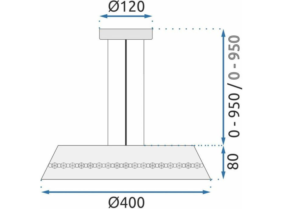 Stropní LED křišťálové svítidlo DISH - 20W - černé/zlaté