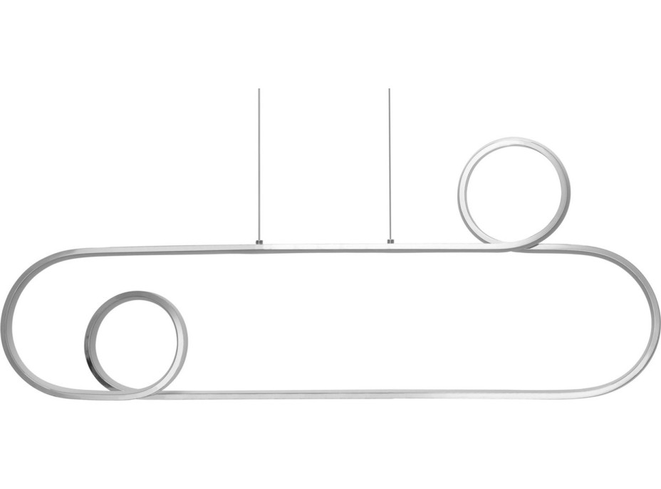 Stropní LED svítidlo ROLLERCOASTER - 60W - chromové - s ovladačem