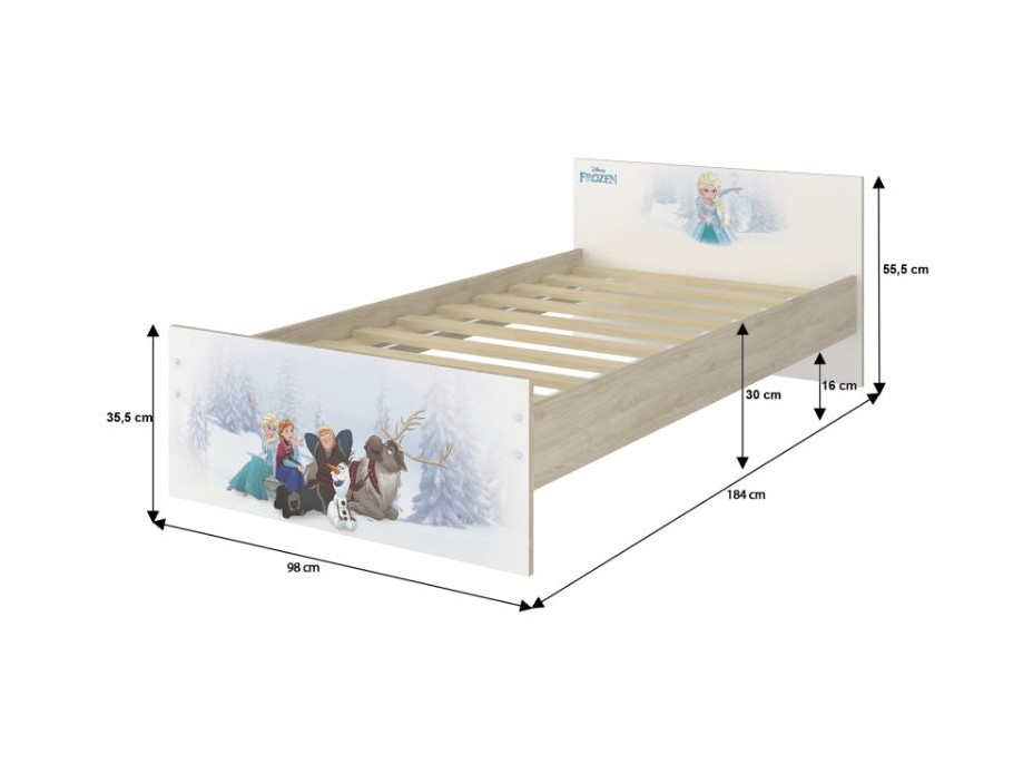 Dětská postel MAX - 180x90 cm - BEZ MOTIVU - růžová