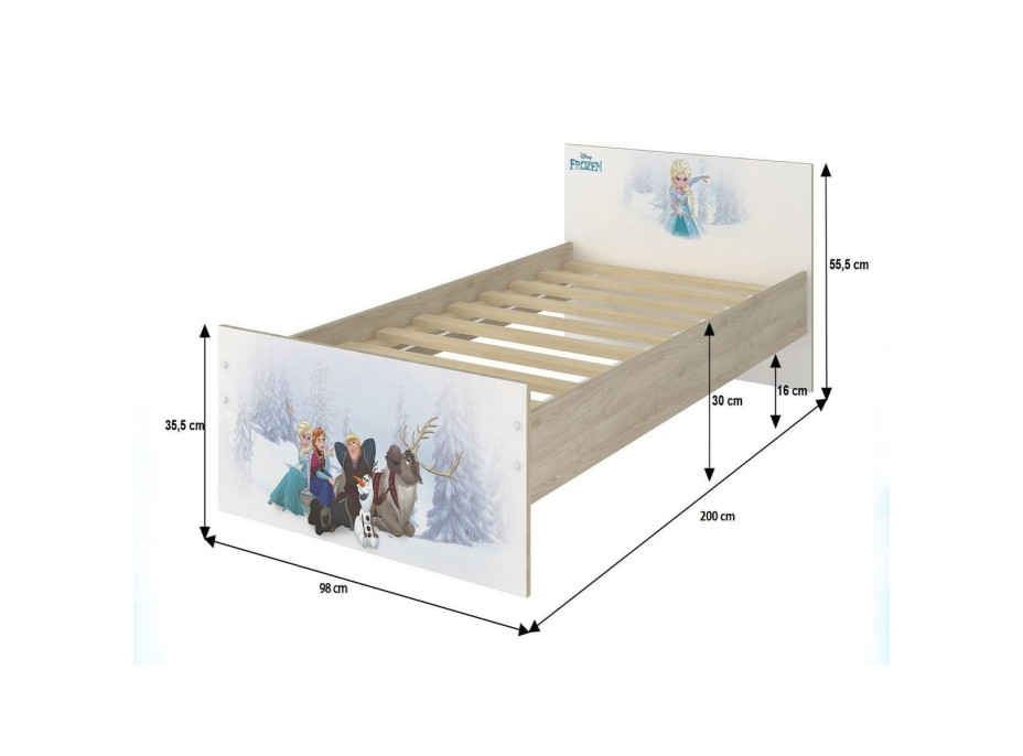 Dětská postel MAX - 200x90 cm - BEZ MOTIVU - modrá