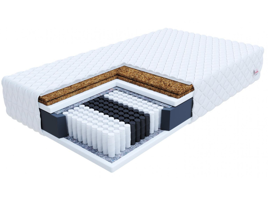 Taštičková multipocketová matrace GRADO 200x90x19 cm - dvojitá kokosová vrstva