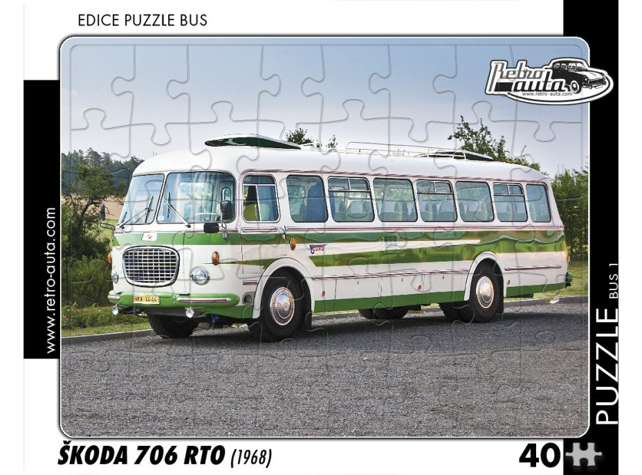 RETRO-AUTA Puzzle BUS č.1 Škoda 706 RTO (1968) 40 dílků