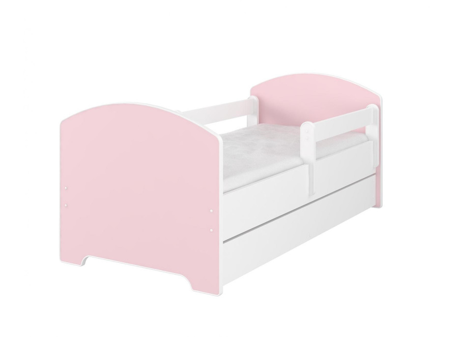 Dětská postel OSKAR -140x70 cm - BEZ MOTIVU - růžová