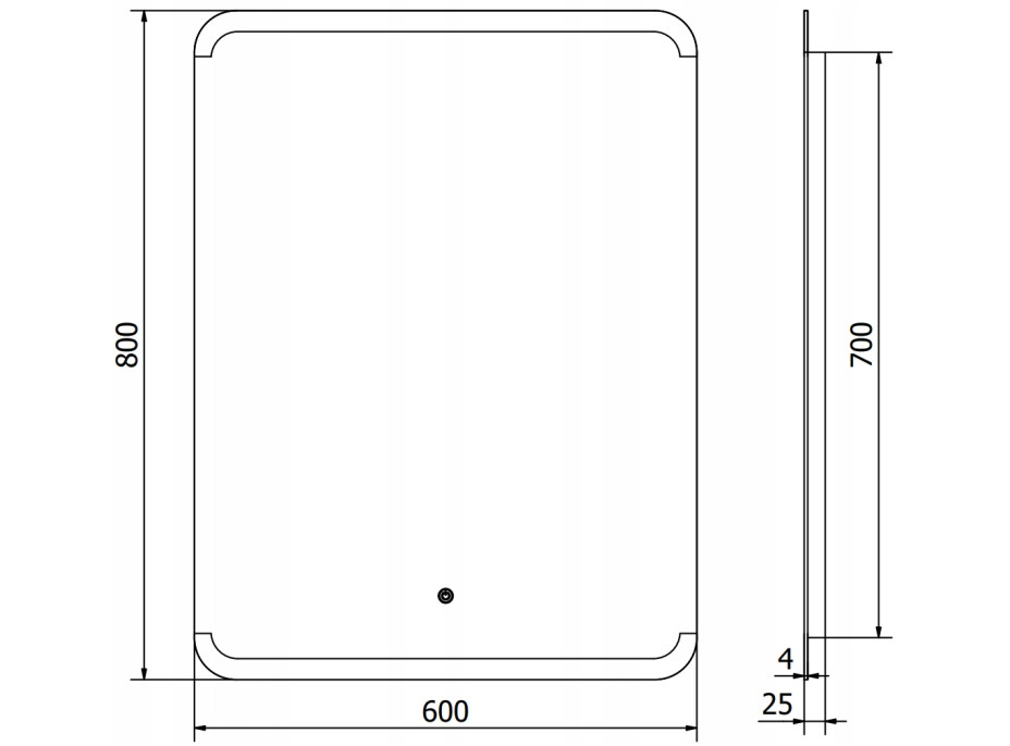 Obdélníkové zrcadlo MEXEN NIDA 60x80 cm - s LED podsvícením a vyhříváním, 9806-060-080-611-00