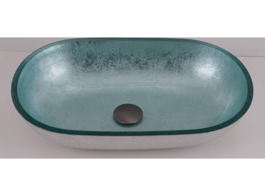 Skleněné umyvadlo na desku LEIDEN 55×34×12 cm