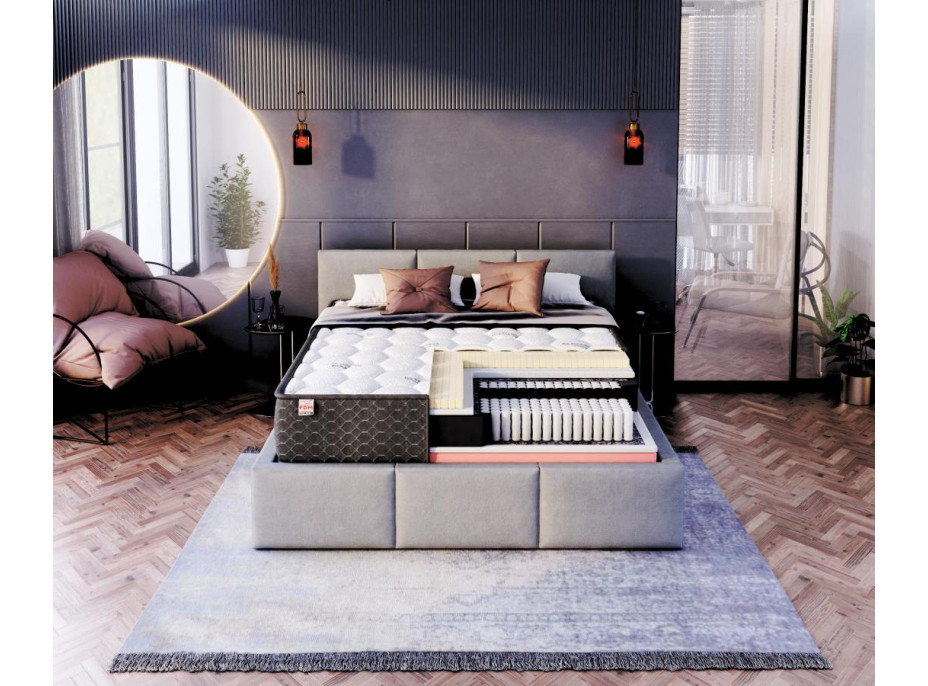Taštičková multipocketová matrace COMFORTER 200x180x24 cm - latex/paměťová pěna