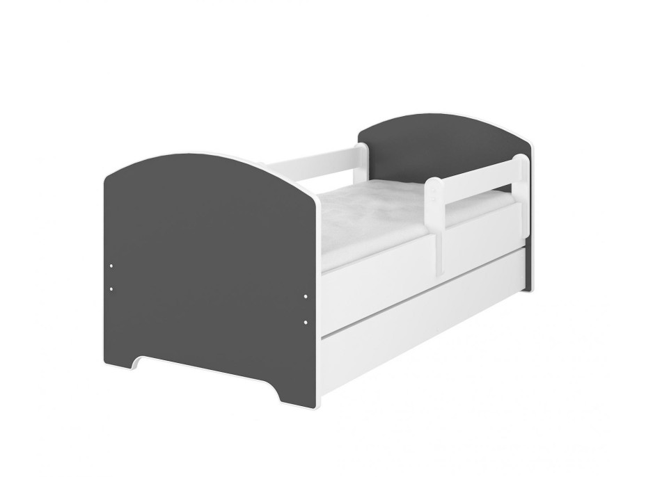 Dětská postel OSKAR - 180x80 cm - BEZ MOTIVU - tmavě šedá