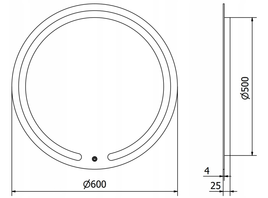 Kulaté zrcadlo MEXEN ROSE 60 cm - s LED podsvícením a vyhříváním, 9810-060-060-611-00