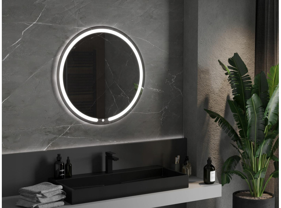 Kulaté zrcadlo MEXEN ROSE 80 cm - s LED podsvícením a vyhříváním, 9810-080-080-611-00