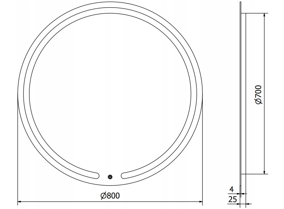 Kulaté zrcadlo MEXEN ROSE 80 cm - s LED podsvícením a vyhříváním, 9810-080-080-611-00