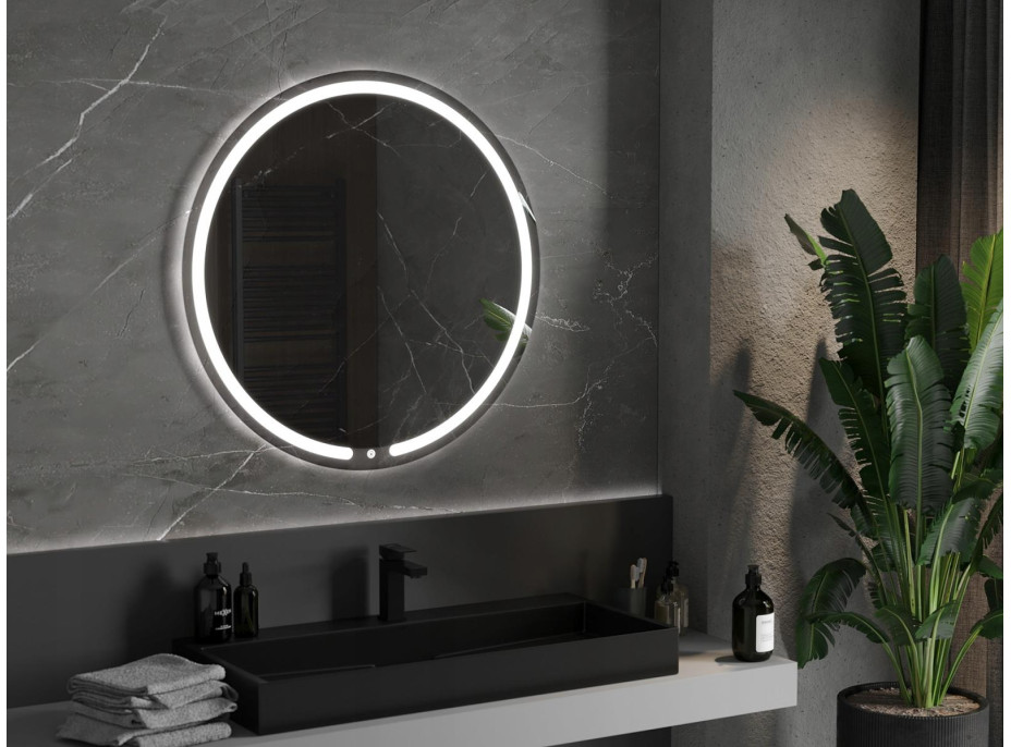 Kulaté zrcadlo MEXEN ROSE 90 cm - s LED podsvícením a vyhříváním, 9810-090-090-611-00