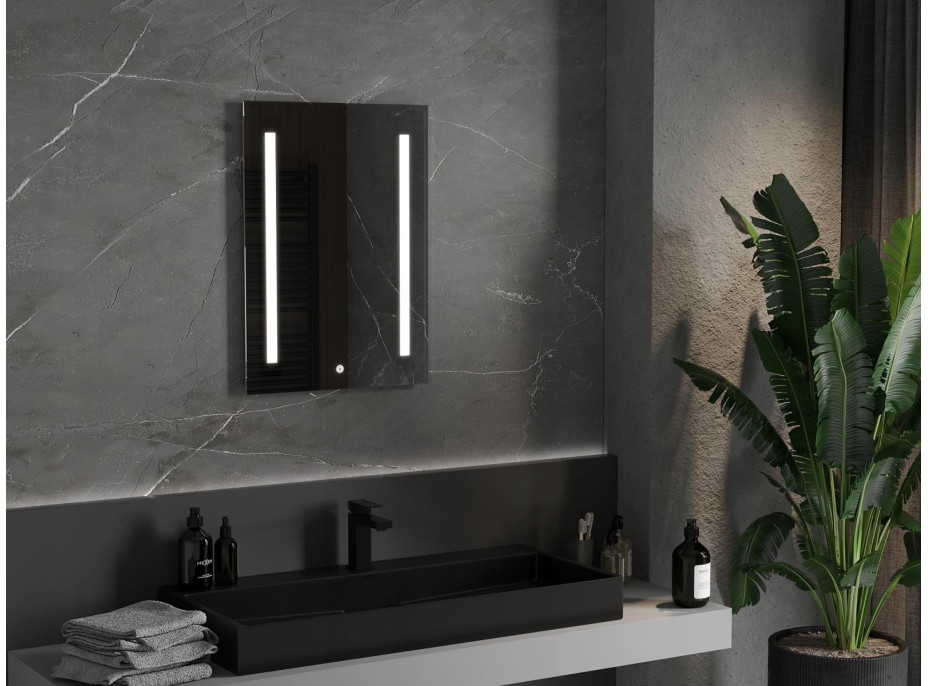 Obdélníkové zrcadlo MEXEN REMI 50x70 cm - s LED podsvícením a vyhříváním, 9804-050-070-611-00