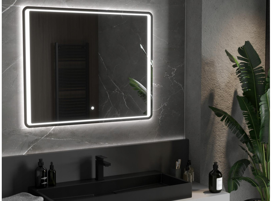Obdélníkové zrcadlo MEXEN ZUSA 100x80 cm - s LED podsvícením a vyhříváním, 9808-100-080-611-00
