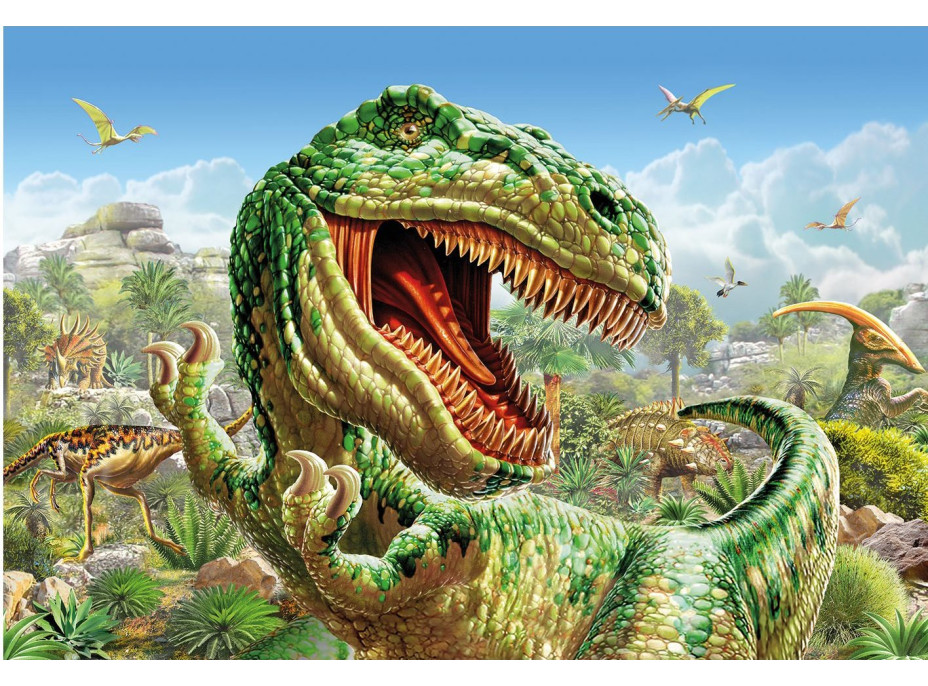 Puzzle Souboj dinosaurů 2x48 dílků