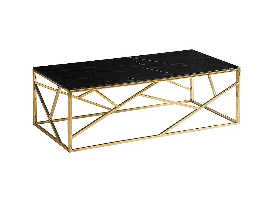 Konferenční stolek EDGE A 120x60 - černý mramor/zlatý