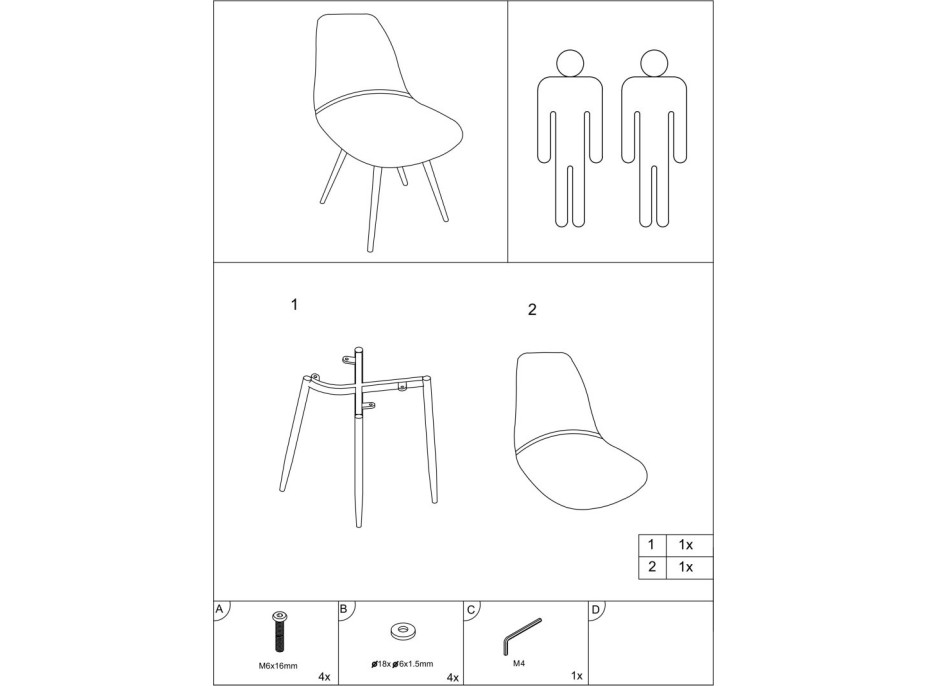 Jídelní židle FLAP - šedá