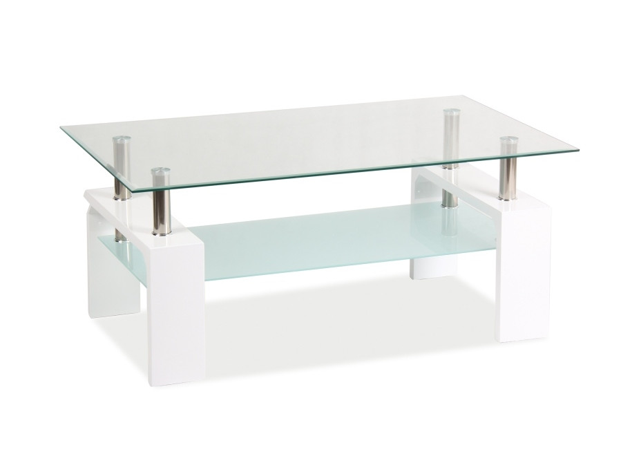 Konferenční stolek LENNOX 100x60x45 - sklo/bílý