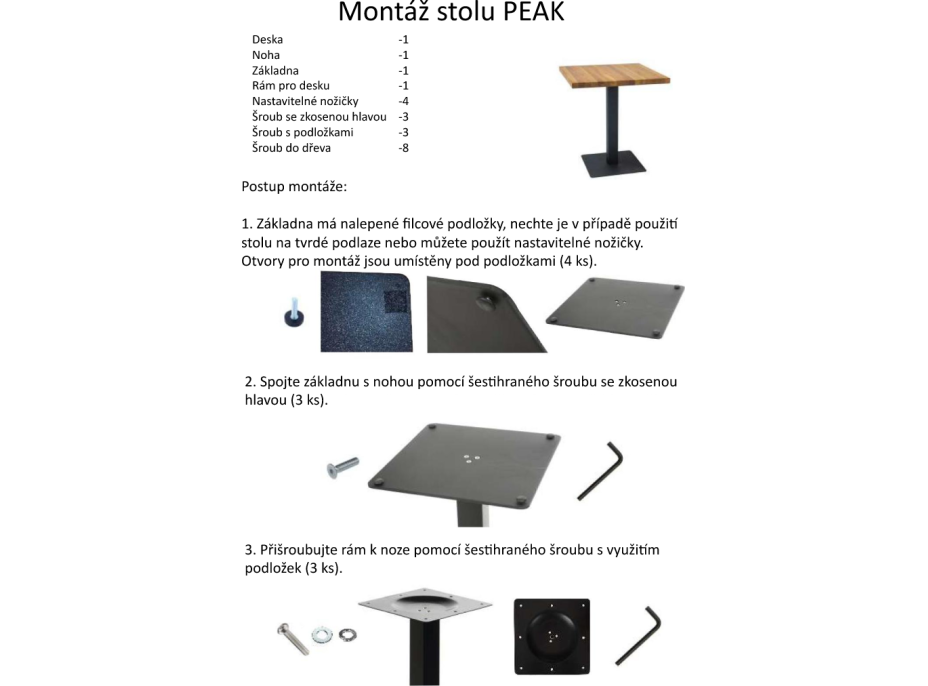 Jídelní stůl PEAK LTD 70x70