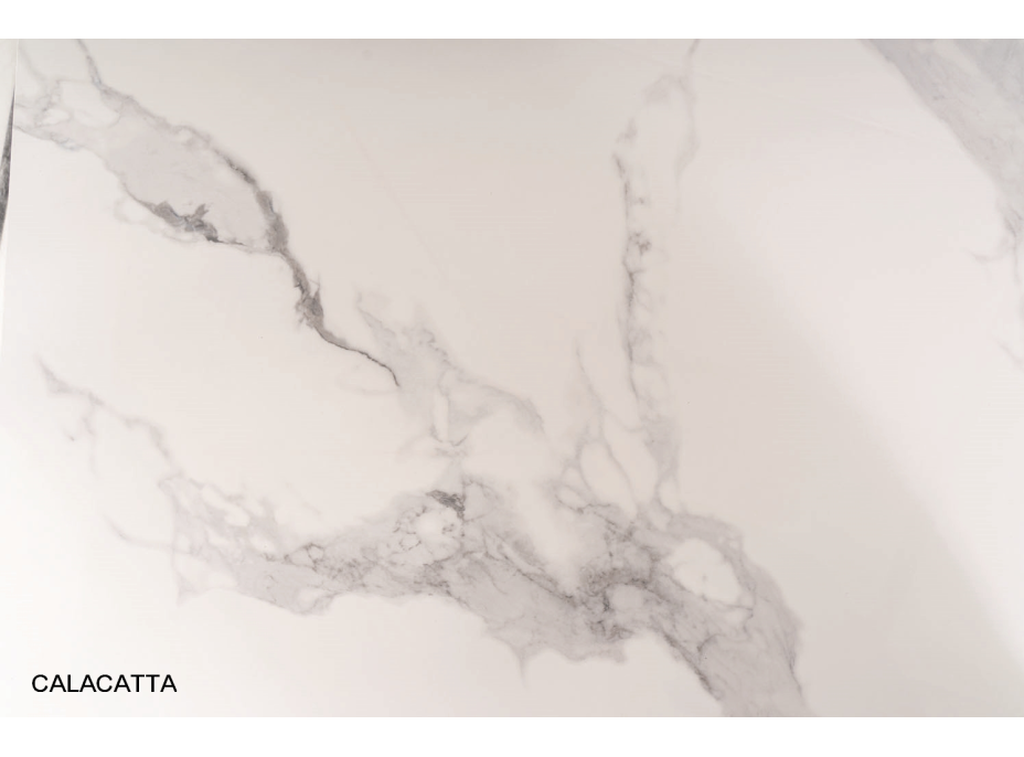 Konferenční stolek PORTER II 55x55 - bílá Calacatta/chrom
