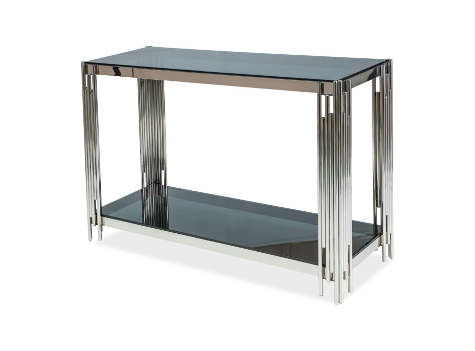 Konzolový stolek FAROE 120x40 - kouřové sklo/chrom